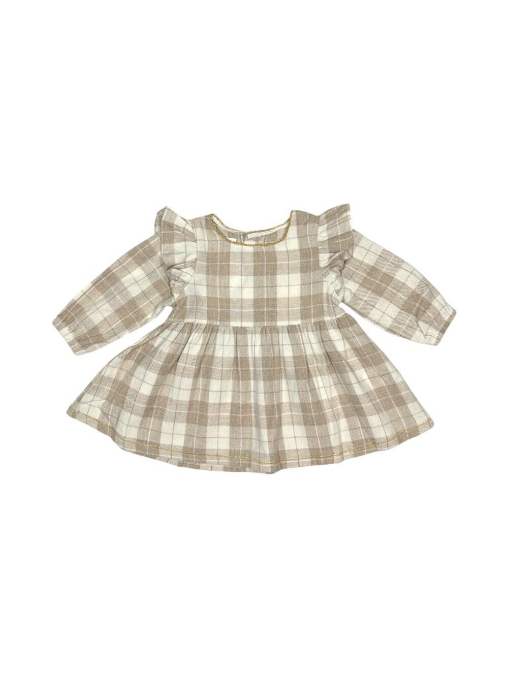 Mudpie NWT size 0-3 months plaid long sleeve dress